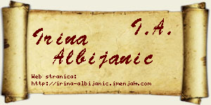 Irina Albijanić vizit kartica